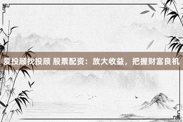 爱投顾找投顾 股票配资：放大收益，把握财富良机